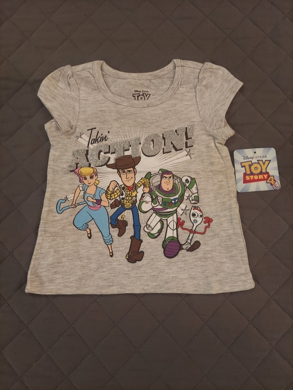 Girls' Grey Graphic Tee
